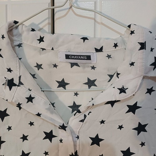 Shirt with pattern like new, size S-M, black and white