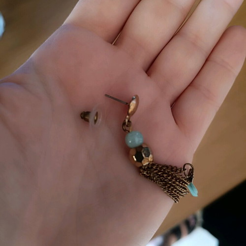 Dangling earrings like new, turquoise