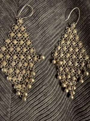 Silver handmade earrings with filigree technique like new