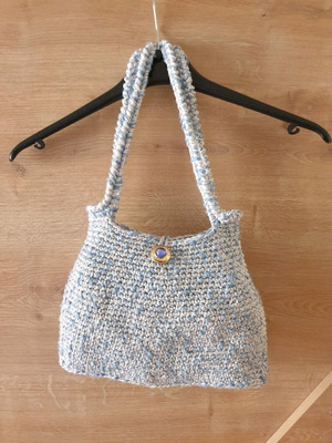 Boho shoulder bag handmade knitted in denim color new