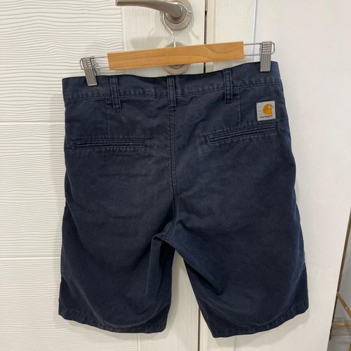 Carhartt Wip Presenter Bermuda mens shorts used, navy blue, size 28W