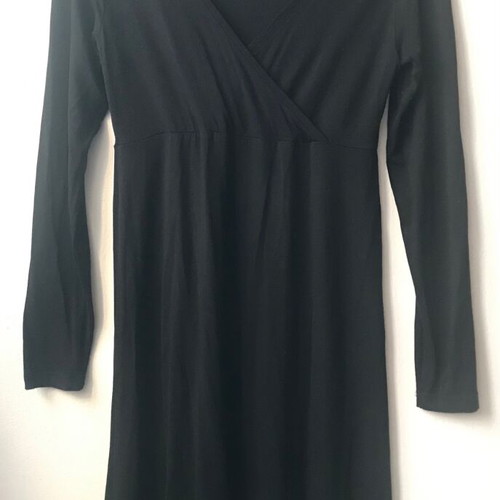 Black wrap dress knee-length with long sleeve like new