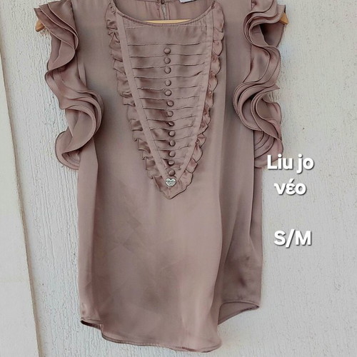 Liu Jo satin top with ruffles, new, size Medium