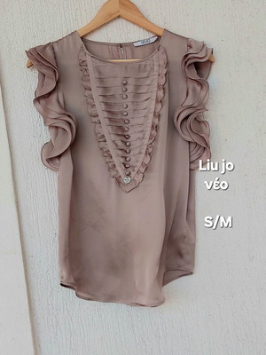 Liu Jo satin top with ruffles, new, size Medium