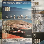 OTE phone card collection, 15 different Greek places, 100 units each