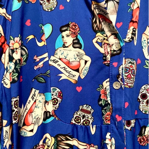 Rockabilly Print Dress One Size like new, multicolor