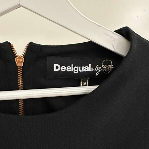 Desigual black mini dress with geometric pattern, like new, size S
