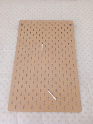 Perforated board with hooks for office, like new, 36×56