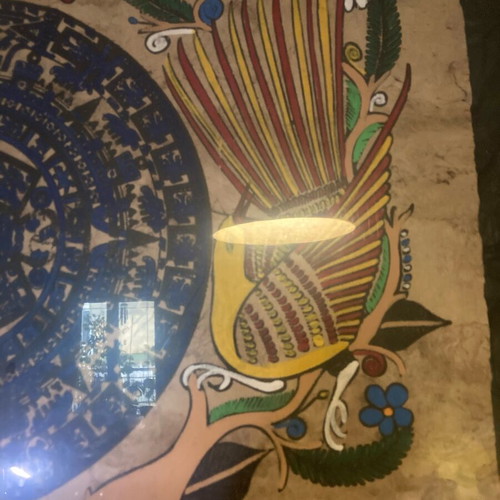 Piedra del Sol Aztec Sun Stone papyrus replica like new