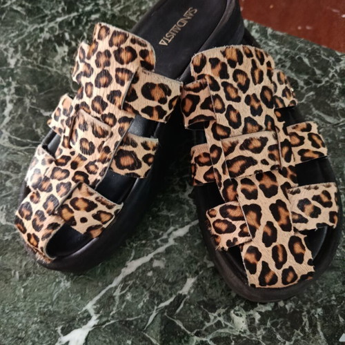 Double Leo Sandalista leather flatforms size 42 like new