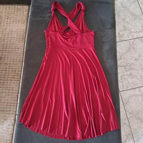Pleated dress with open back from cast fabric Bonn fashion like new, red, size S