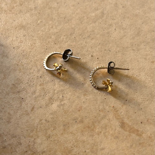 Spirito Rosa small hoop earrings new, silver 925
