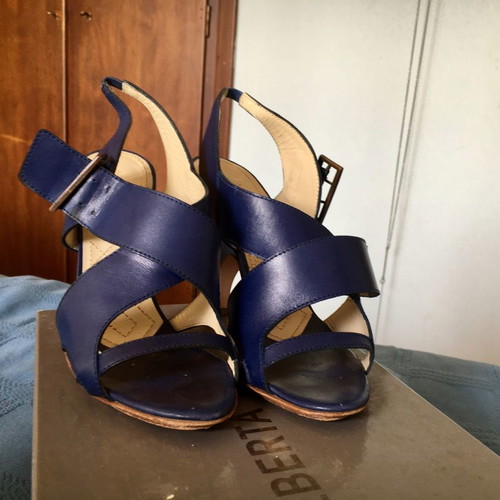 Alberta Ferretti evening sandals used, blue, size 38