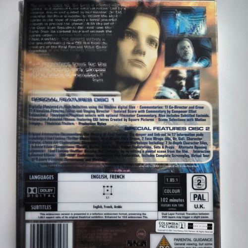 Final Fantasy The Spirits Within 2-Disc Special Edition DVD like new