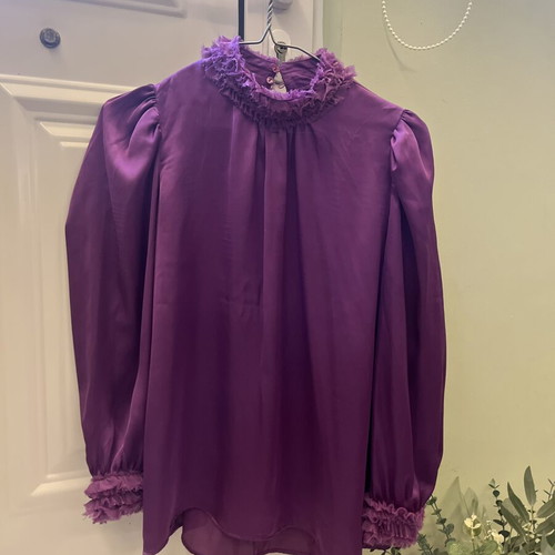 Zara Satin High Neck Blouse purple size XS like new