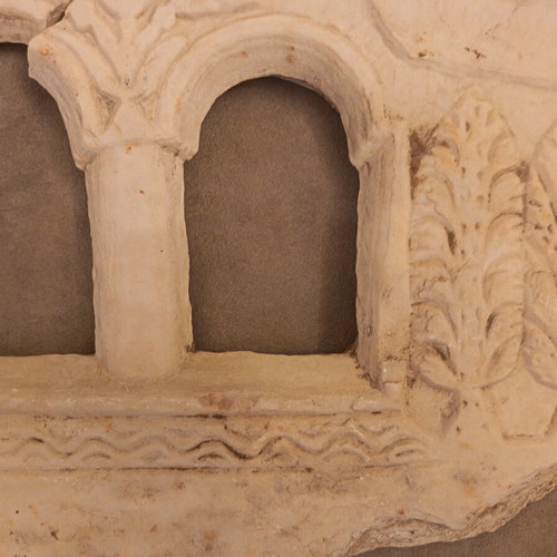 Marble Thinian Overdoor refurbished, 80x50cm, 1900