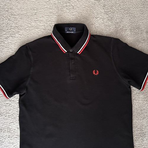 Fred Perry Black Polo Shirt XL used, made in England