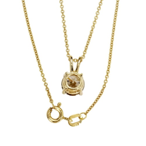 Gold women's necklace with 1.54 ct natural diamond, new