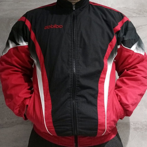 Adidas vintage track jacket used, red and black 90s design