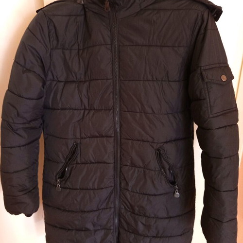Black jacket used, size L, warm with wear marks