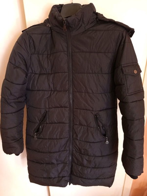 Black jacket used, size L, warm with wear marks