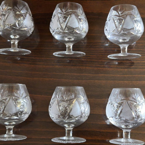 Brandy glasses made of Bohemian crystal like new, set of 6