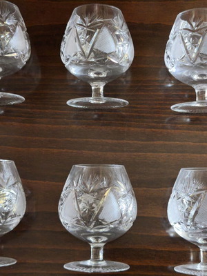 Brandy glasses made of Bohemian crystal like new, set of 6