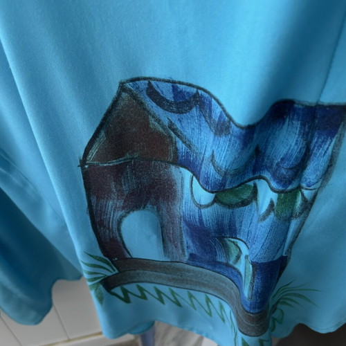 Pareo in poncho style like new, turquoise