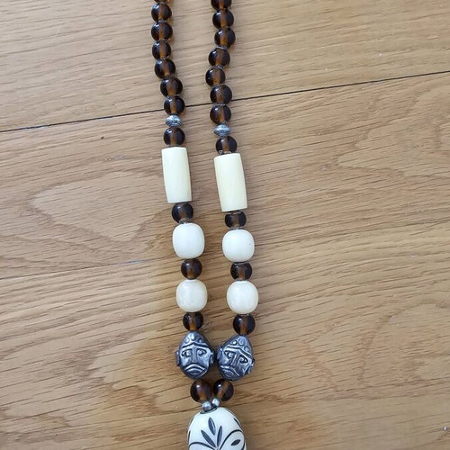 Set of three vintage boho style necklaces used