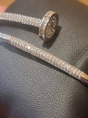 925 Silver Nail Bracelet new with zircon
