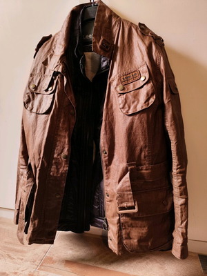 Barbour raincoat sealed linen, women's XL, brown