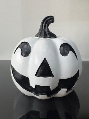 Decorative Halloween pumpkin black and white minimal style like new