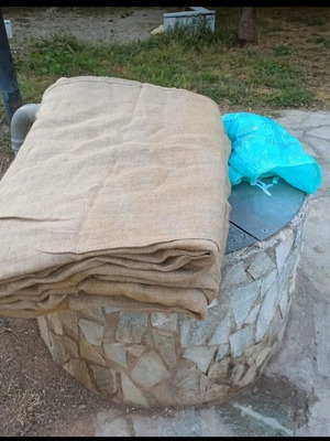 Linen fabric like new, 25 sq.m.