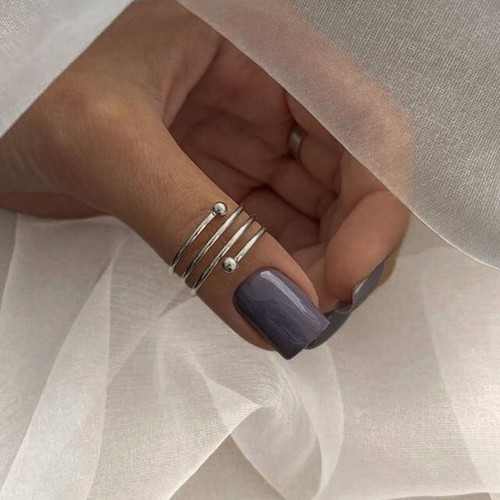 Spiral ring stainless steel silver new
