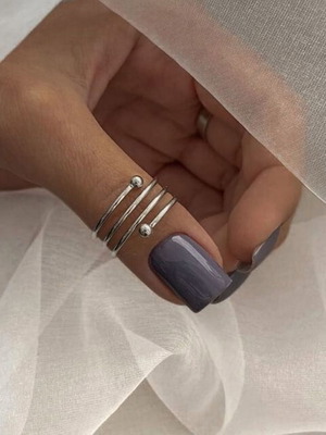 Spiral ring stainless steel silver new