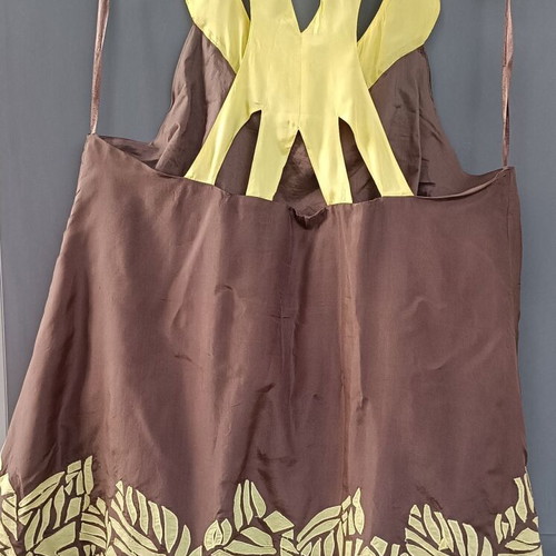 Signature Next silk blouse like new, brown and yellow, size XL