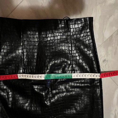 Zara mini skirt with embossed croco effect, black