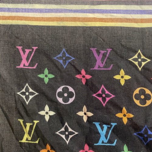 Louis Vuitton Monogram Multicolore Scarf 100% Cotton like new