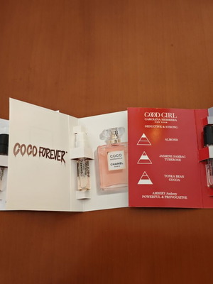 Perfume Sample Set with Chanel Coco Mademoiselle and Carolina Herrera