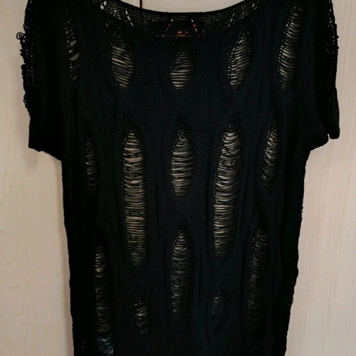 Mesh blouse black, like new, size M by Yes miss!