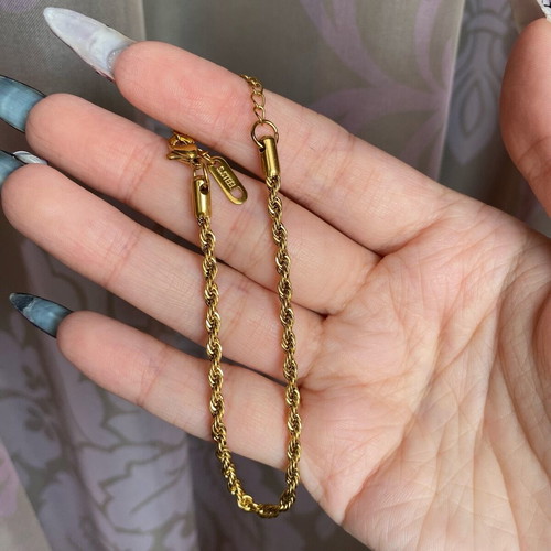 Steel gold bracelet new with extension chain