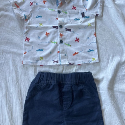 Ted Baker shirt set with shorts and top for baby boy 9-12 months like new