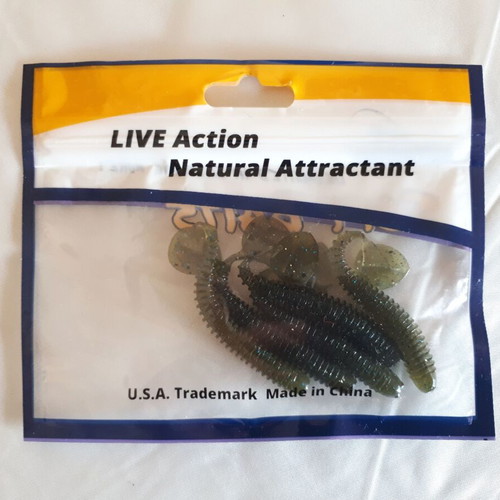 Fishing silicone lures used, 6 packs of shad and curly tail types