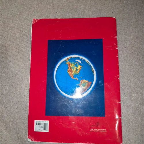 School atlas with exercises used for sixth grade