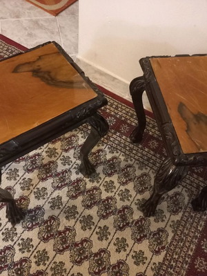 Τραπέζια αντικέ μεταχειρισμένα, πακέτο 2, ξύλο τριανταφυλλιάς