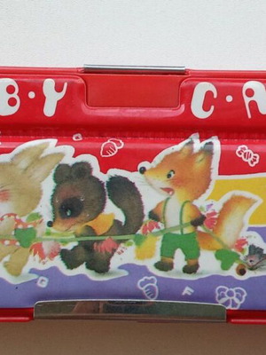 Vintage Flomo Baby Cat magnetic pencil case used