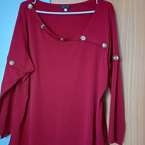 Blouse new red with studs for spring and autumn