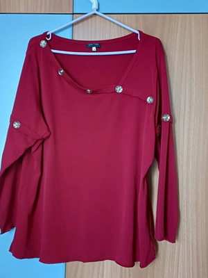 Blouse new red with studs for spring and autumn