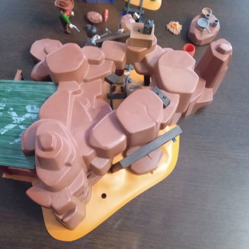 Playmobil Western Mine Playset used, blue box not working