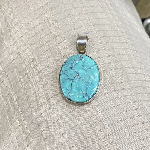 Silver (925) pendant with turquoise stone new